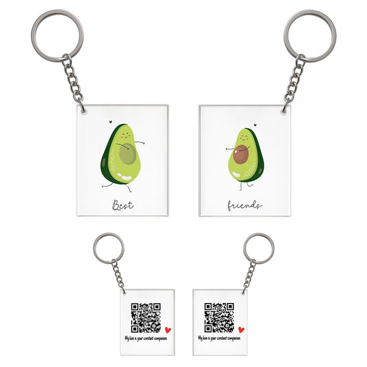 Memories Qr Code - 2 Matching KeyChains For Best Friends