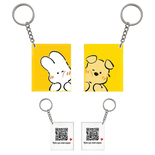 Couple Qr Code Memories - 2 KeyChains